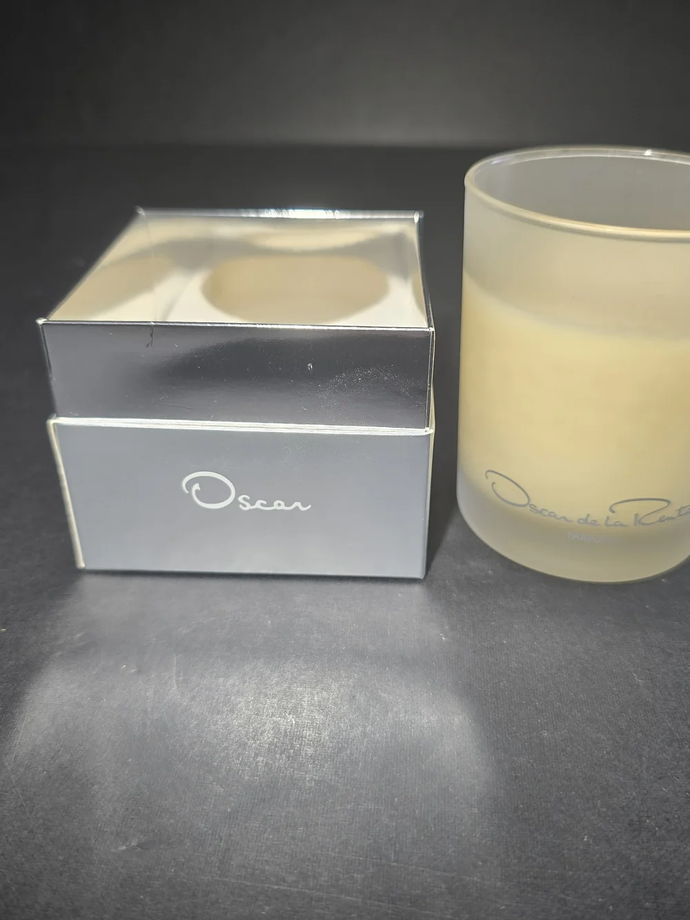 Oscar de la Renta Frosted Glass Candle - Pale Yellow